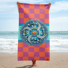 Load image into Gallery viewer, Dolphin Spin Mandala by David K. Griffin - Beach Towel - dkgriffinart