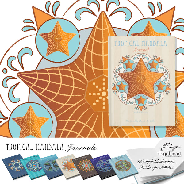 NEW! Journals - 128 blank pages with Tropical Mandala designs.