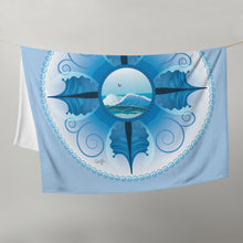 Load image into Gallery viewer, Blue Wave Mandala - Throw Blanket