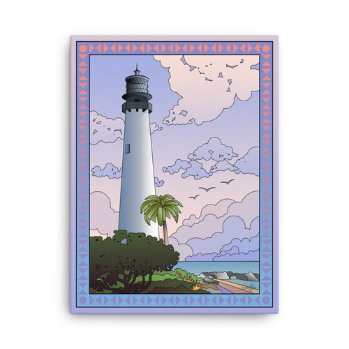 Key Biscayne Lighthouse - Canvas Print by David K. Griffin - dkgriffinart