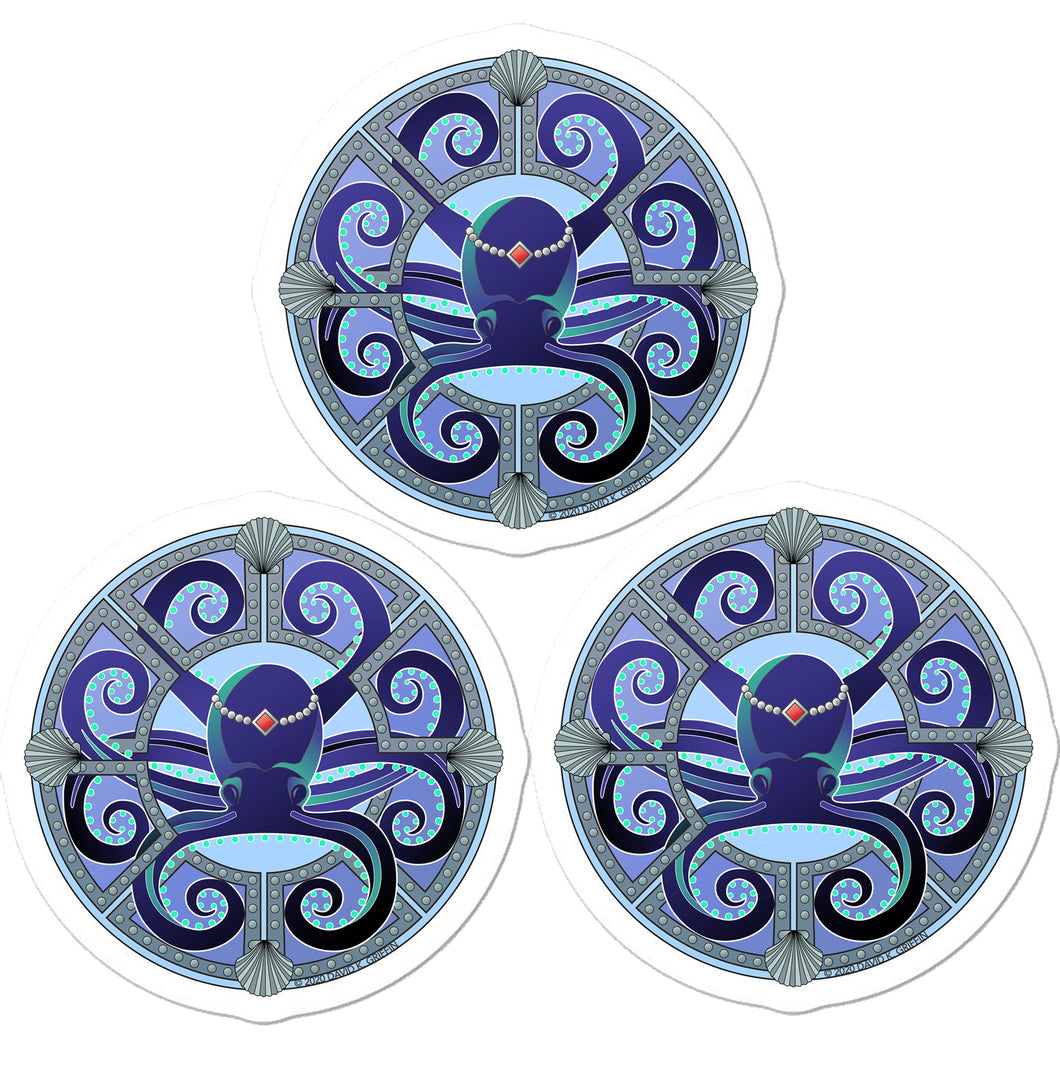 Octo Octopus by David K. Griffin - Stickers (3 Pack) - dkgriffinart