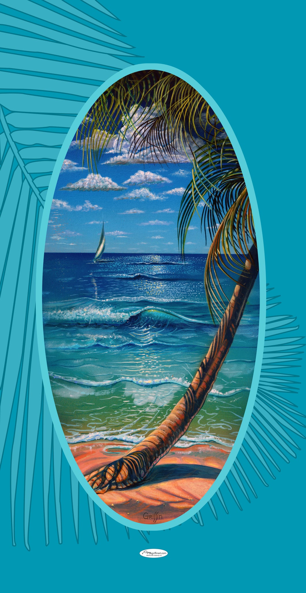Paradise Palm by David K. Griffin - Beach Towel - dkgriffinart