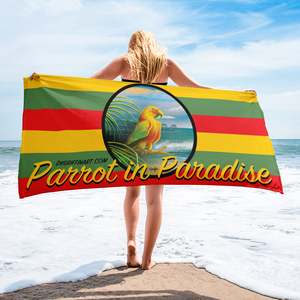Paradise Parrot -  Beach Towel "Yah Mahn"! - dkgriffinart