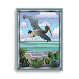 Pelican Soaring - Canvas print - dkgriffinart