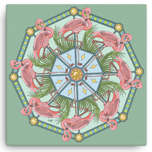 Pink Flamingo Mandala by David K.Griffin - Canvas Print - dkgriffinart