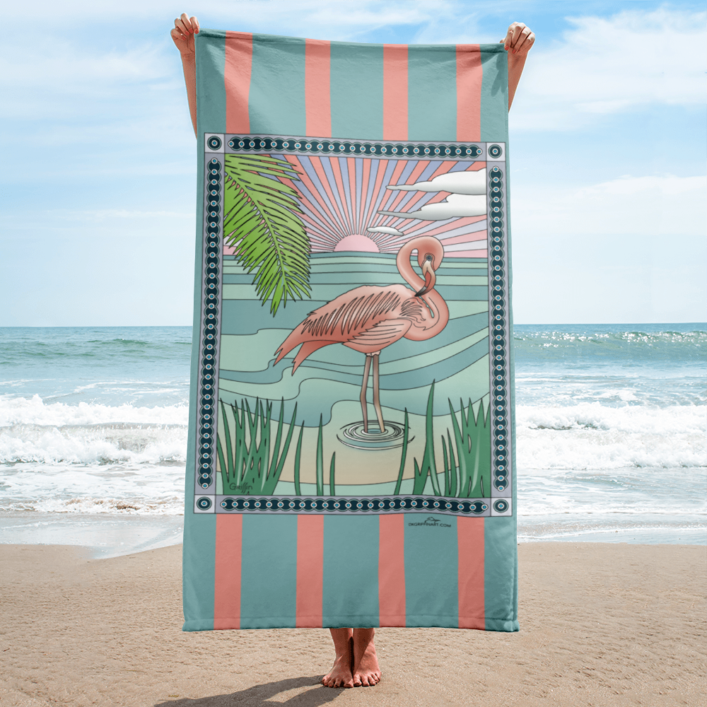 Flamingo beach towel deals