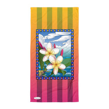 Load image into Gallery viewer, Plumeria and Gecko - Beach Towel - dkgriffinart