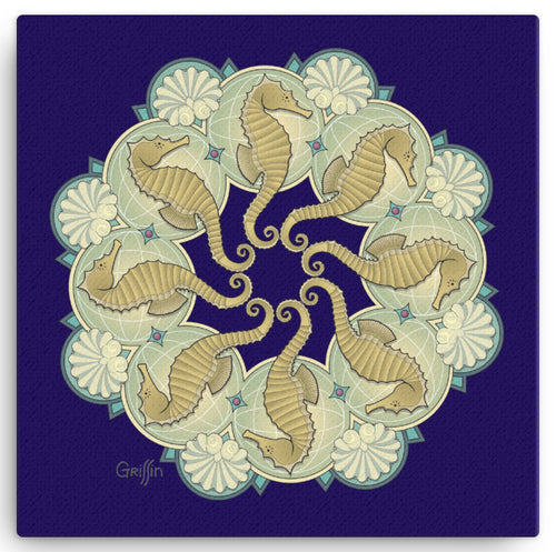 Seahorse Mandala by David K.Griffin - Canvas Print - dkgriffinart