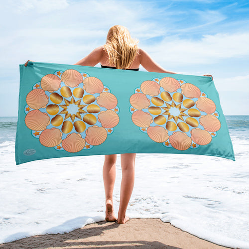 Seashell Mandala by David K. Griffin - Beach Towel - dkgriffinart