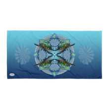 Load image into Gallery viewer, Sea Turtle Mandala by David K. Griffin - Beach Towel - dkgriffinart