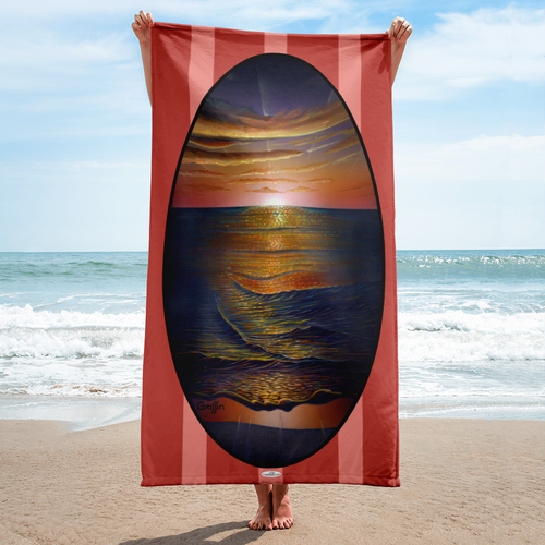 Sunset Flash by David K. Griffin -  Beach Towel - dkgriffinart
