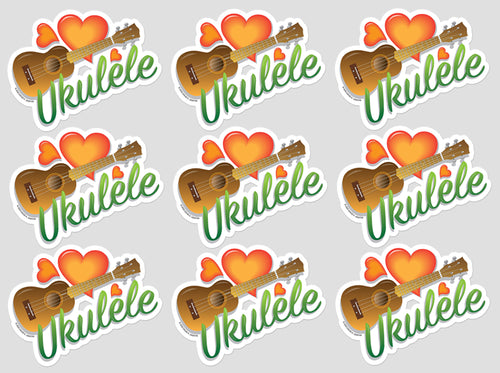 Ukulele Love by David K. Griffin - (9)Stickers - dkgriffinart